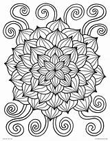 Coloring Pages Printable Abstract Flower Spring Colouring Book Adults Flowers Color Lotus Funky Hard Kids Awesome Print Rainbow Fun Animals sketch template