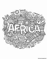 Coloring Africa Pages Adult Printable Symbols African Around Sheets Abstract Masks Info Drawing sketch template