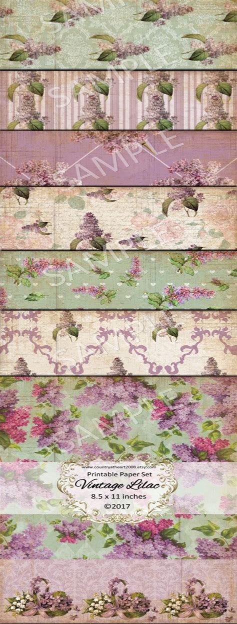 inches vintage lilac paper pack instant etsy printable collage sheet collage sheet