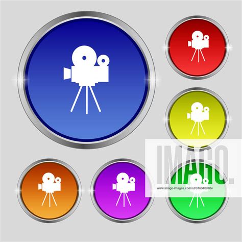 video camera sign icon content button set colourful buttons illustration  jpg app