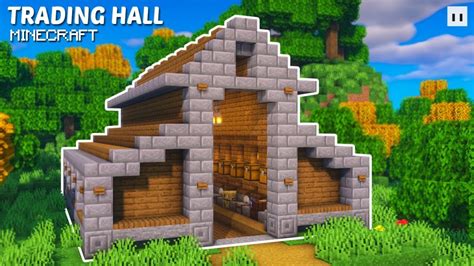 minecraft   build  villager trading hall simple trading hall tutorial creepergg