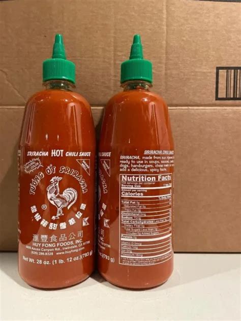 Huy Fong Sriracha Hot Chili Sauce 28 Oz Pack Of 2 Expiration 12