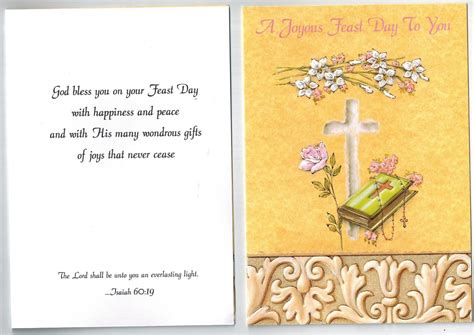 joyous feast day greeting card suitable  saints day ordination