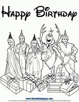 Frozen Coloring Birthday Happy Pages Colouring Disney Wishes Cast Printable Party Disneys Color Book Sheets Elsa Princess Cards Anna Characters sketch template