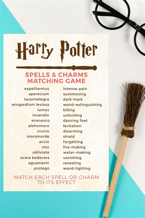 harry potter spells list printable printable world holiday