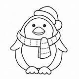 Coloring Penguin Printable Pages Cute Christmas Popular sketch template