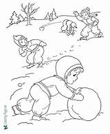Coloring Winter Pages Kids Preschool Seasons Printable Season Colouring Sheets Children Snow Snowballs Snowball Clipart Print Energy Color Activity Making sketch template