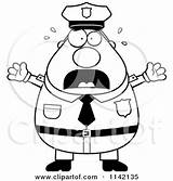 Chubby Frightened Police Man Coloring Clipart Cartoon Thoman Cory Outlined Vector 2021 sketch template