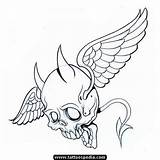 Devil Stencils Stencil Outlines Winged Wing Satanic Tattoodaze sketch template