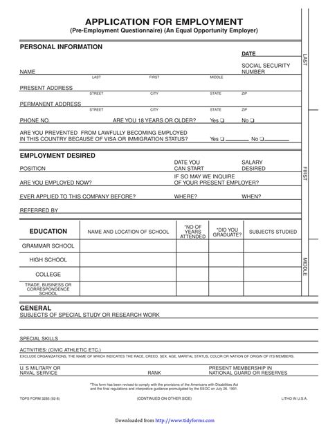job application form examples    examples