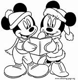 Mickey Coloring Minnie Mouse Winter Pages Colouring Christmas Printable Disney Kids Color Print Colorear Para Mini Carolers Characters Sheets Children sketch template