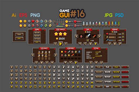 game gui  graphics creative market