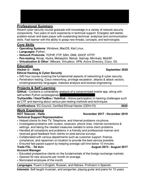 cyber security resume examples  tips    hired