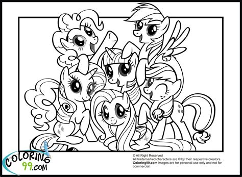 pony coloring pages friendship  magic team colors