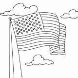 Coloring Flag Pages Usa American Flags Kids Printable United States Waving Color Independence Event Celebration Print America Preschool Easy Flag1 sketch template