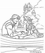 Coloring Rapunzel Flynn Tangled Rider Pages Movie Colouring Beautiful sketch template