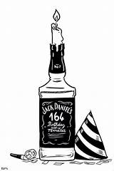 Jack Daniels Birthday Happy Tattoo sketch template