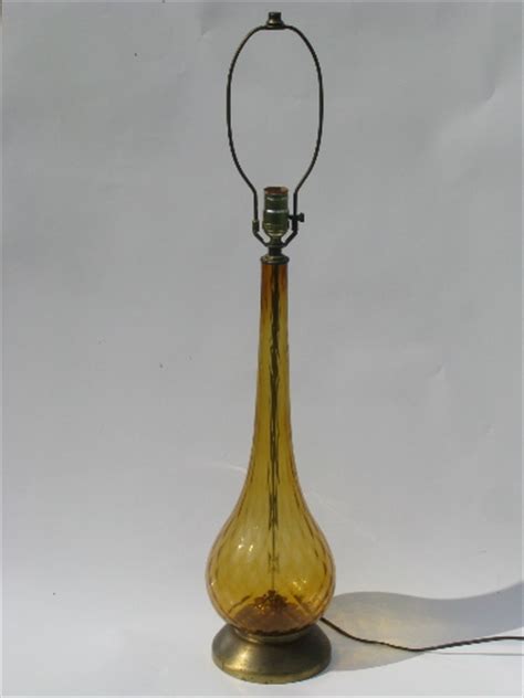 Huge 60s Vintage Hand Blown Italian Glass Lamp Retro