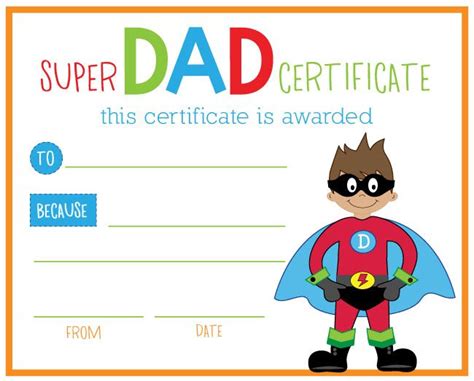 superhero dad printable collection  lauren mckinsey certificate