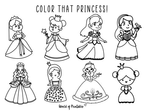 princess coloring pages  printables  kids world