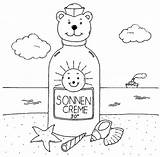 Sommer Sonnencreme Ausmalbilder Ausmalen Ausdrucken Ausmalbild Flasche Malvorlagen Sonne Ferien Bildnachweise Drucken Motiv sketch template