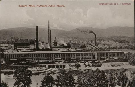 oxford mills rumford falls  postcard