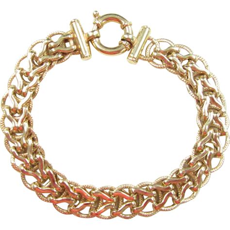 european  gold woven bracelet  arnoldjewelers  ruby lane
