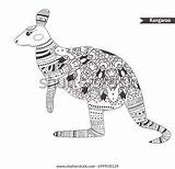 Kangaroo Zentangle sketch template