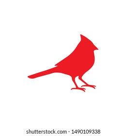 red cardinal bird silhouette vector