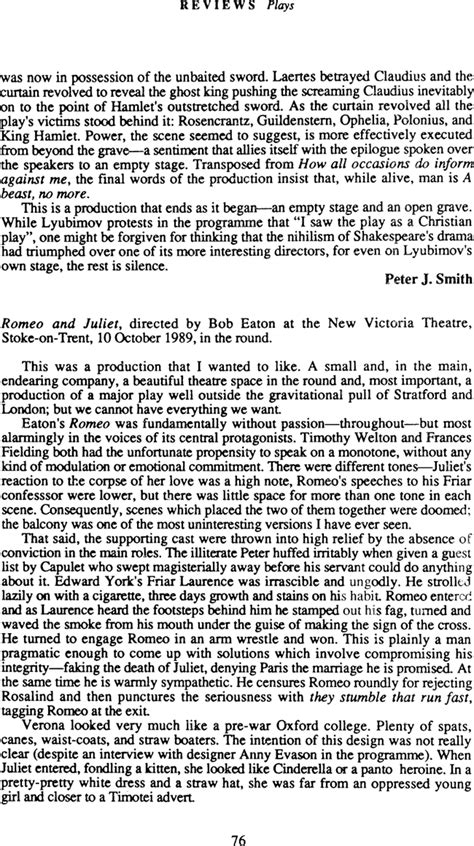 Review Play Romeo And Juliet 1990