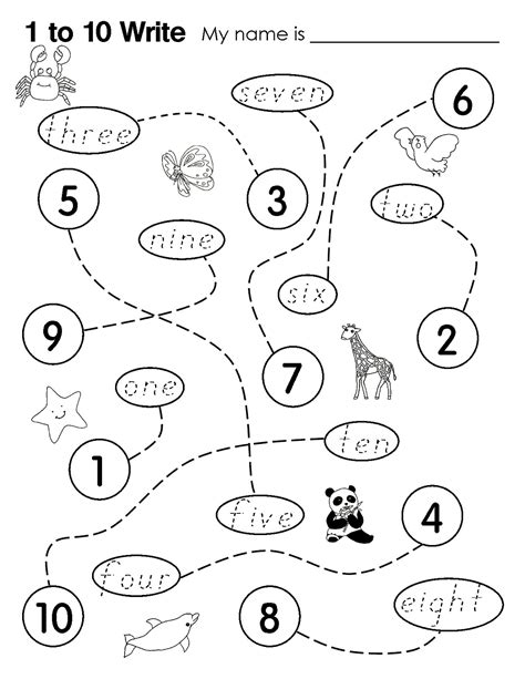 Numbers 1 10 Online Worksheet For Kindergarten Printable Worksheet