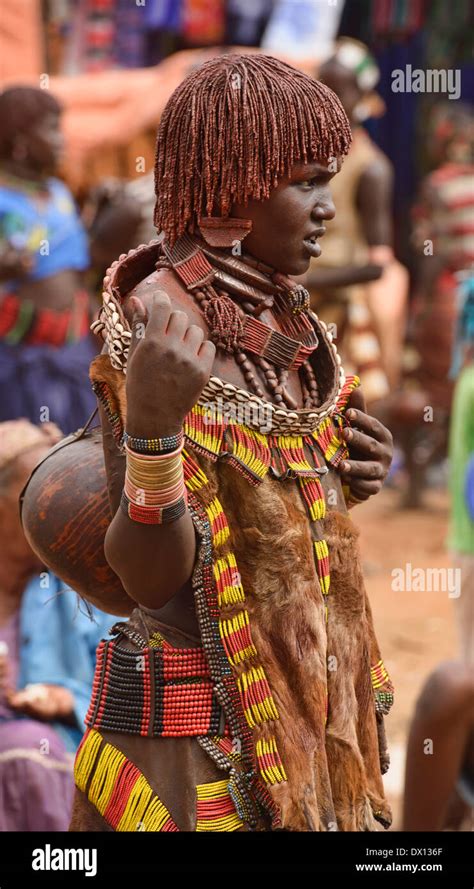 Hamer Woman In The Dimeka Market In The Omo Valley Ethiopia Stock