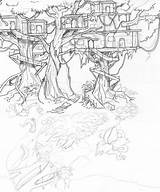 Jungle Tree Drawing Getdrawings Paintingvalley sketch template