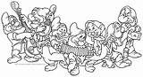 Nains Dwarfs Neige Blanche Sleepover Colorier Coloriages Branca Neve Coloori Getdrawings Invitations sketch template