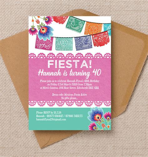 Mexican Fiesta Themed Birthday Party Invitation From £0 90 Each