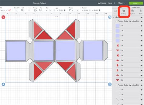 pop  cube template