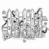 Garden Fence Stamps Magnolia Coloring Digital Stamp Detail Doodle Pages Spring Drawings sketch template