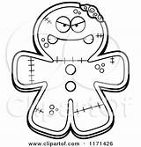 Zombie Mascot Gingerbread Mad Clipart Cartoon Thoman Cory Outlined Coloring Vector Hungry 2021 sketch template