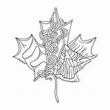 Leaf Maple Colouring Drawing Abstract Canadian Choose Board Leaves Coloring sketch template