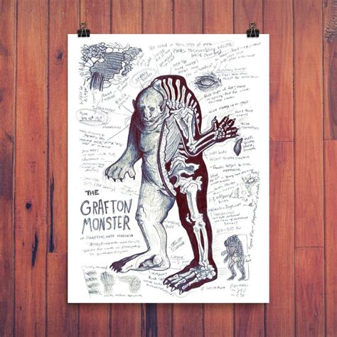 grafton monster  ogre bigfoot cryptid bestiary art print etsy