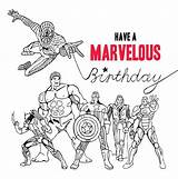 Birthday Super Hero Marvel Marvelous Cards Happy Superhero Card Spiderman Etsy Hulk Comic sketch template