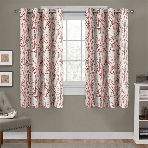 exclusive home curtains branches linen blend grommet top curtain panel pair  mecca orange