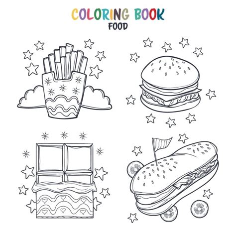 vector fast food coloring design