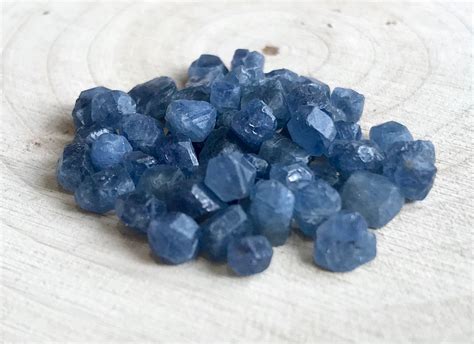 raw sapphire  pcs natural rough sapphire crystals small etsy