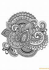 Pages Flower Motifs Complex Coloring sketch template