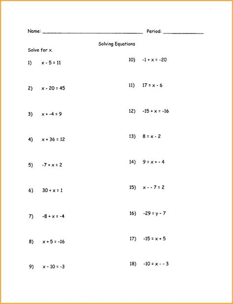 multi step equations worksheet answers   fractions db excelcom