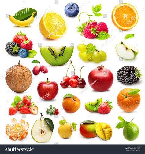 type  fruits isolated  white background stock photo  shutterstock