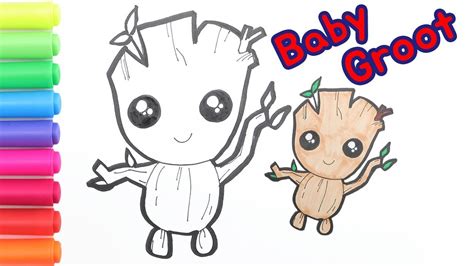 draw baby groot easy guardians   galaxy step  step