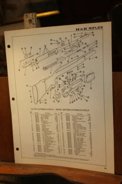 vintage gun diagram parts list harrington richardson model rifle  semi  picclick