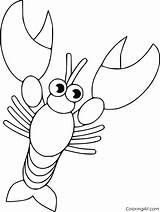 Crawfish Coloring Lobster Coloringall sketch template
